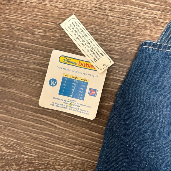 SOLD NWT Vintage Disney Babies Denim Overalls, Construction Mickey, Size 18M - Picture 7 of 10